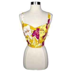 B.O.G. Collective Floral Cropped Tank Top - Size Small